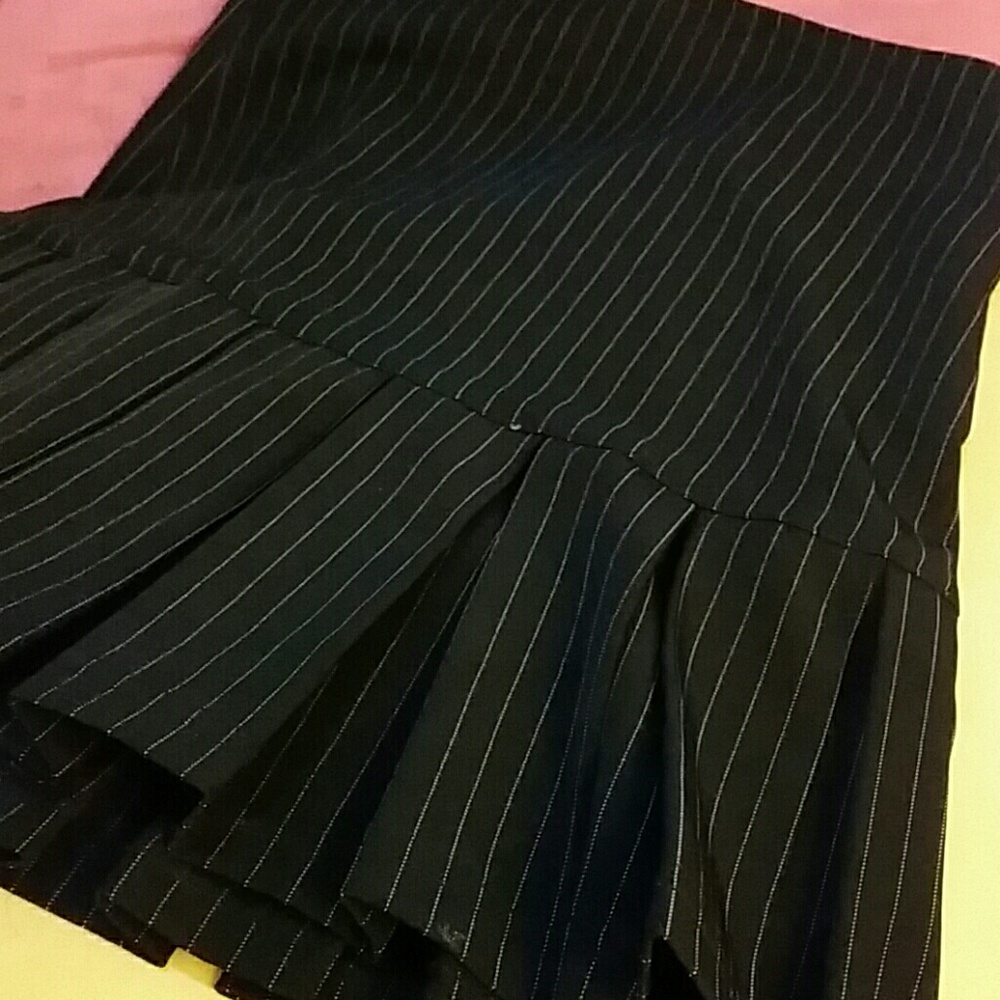 Black & White Pinstripe Pencil Skirt